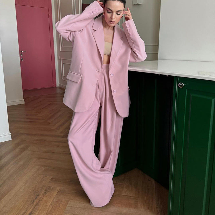 High Grade Collared Blazer & Trousers Office Two Piece Sets