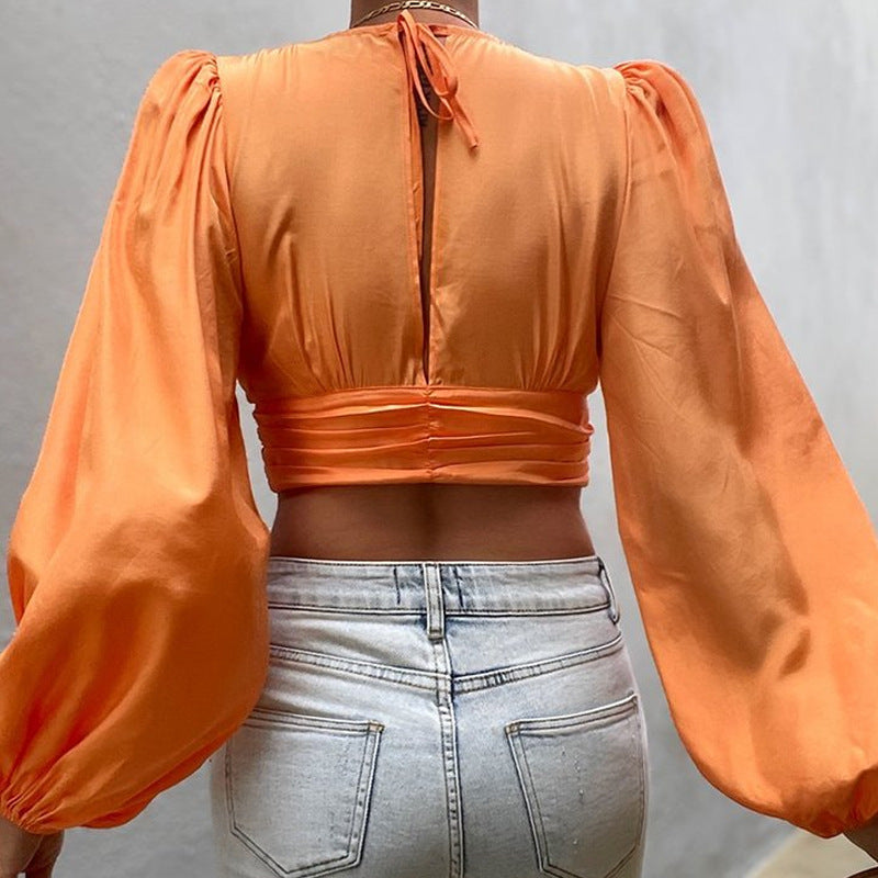 Deep V Plunge Cropped Top