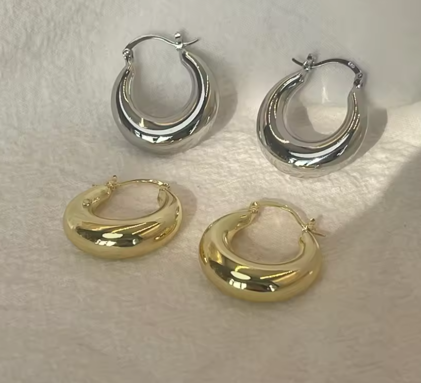 Smooth Exquisite Big Circle Hoop Earrings