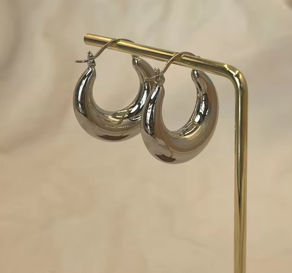 Smooth Exquisite Big Circle Hoop Earrings
