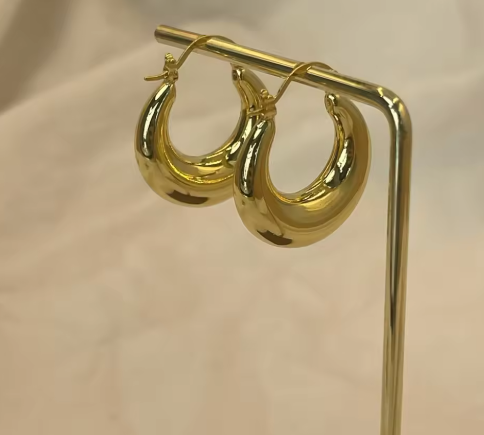 Smooth Exquisite Big Circle Hoop Earrings