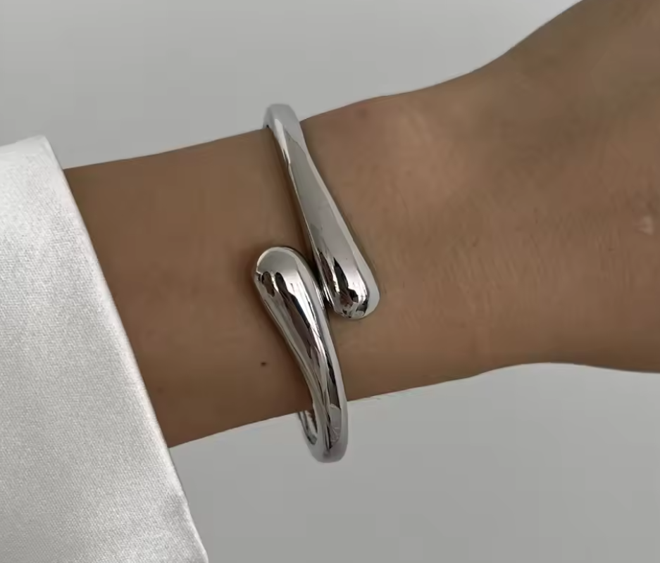 Vintage Hip Hop Metal Cuff Bangles For Women
