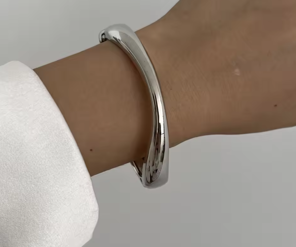 Vintage Hip Hop Metal Cuff Bangles For Women