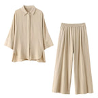 Western Shirt & Wide Leg Pants Set