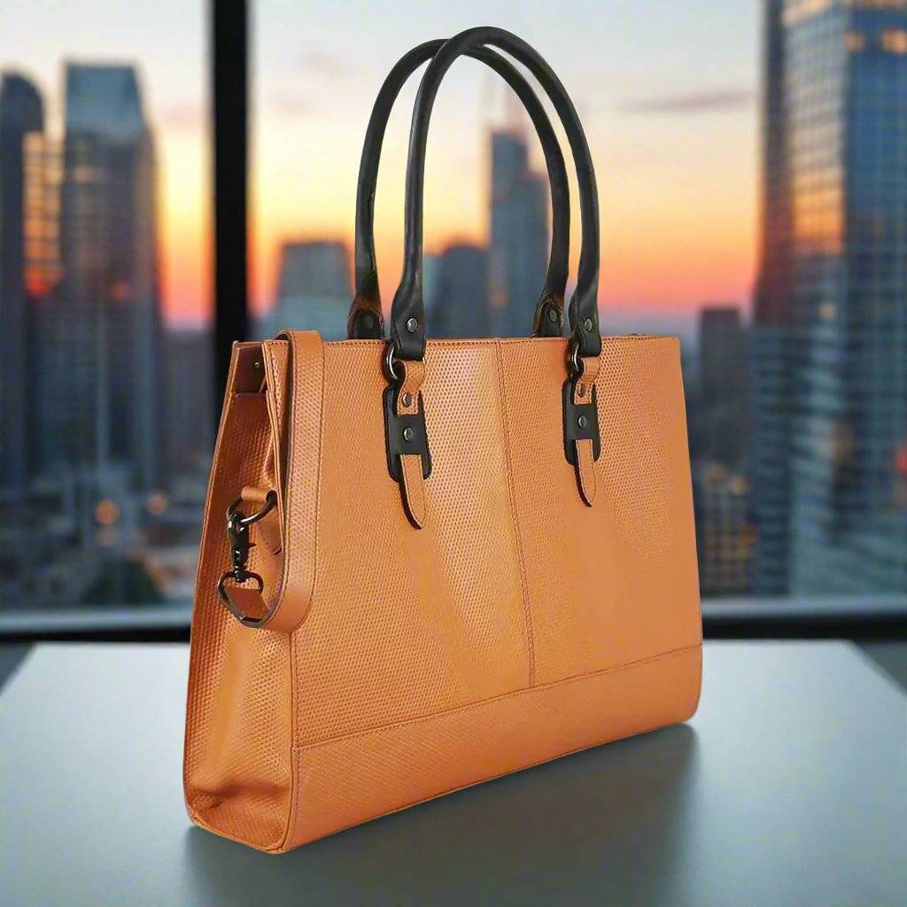 The Signature 17" Bag, Glazed Tan-1