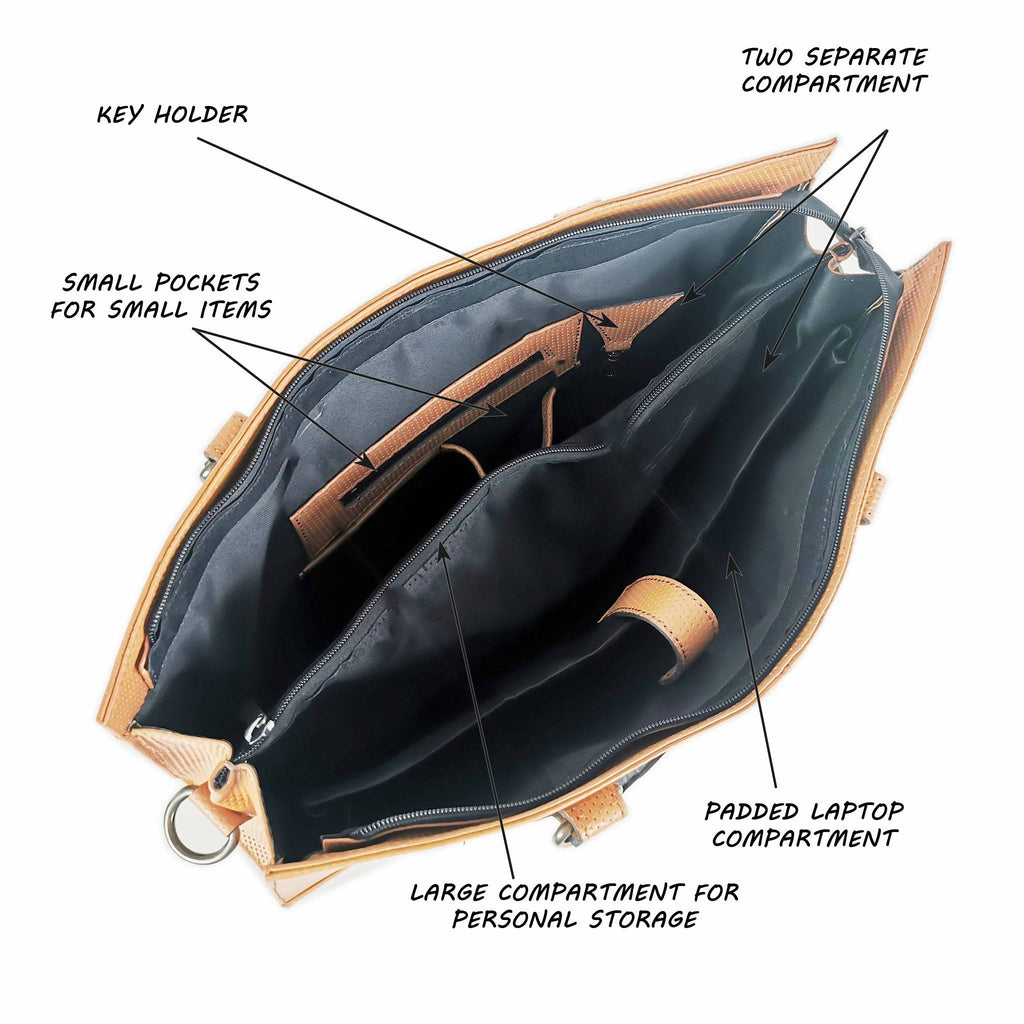 The Signature 17" Bag, Glazed Tan-3