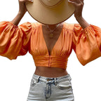 Deep V Plunge Cropped Top