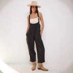 Sleeveless Denim Suspender Pants