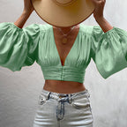 Deep V Plunge Cropped Top