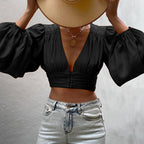 Deep V Plunge Cropped Top