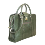Leather Briefcase, Olive Green-0