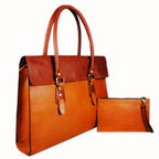 The Signature 17" Bag, Tan Flap-4